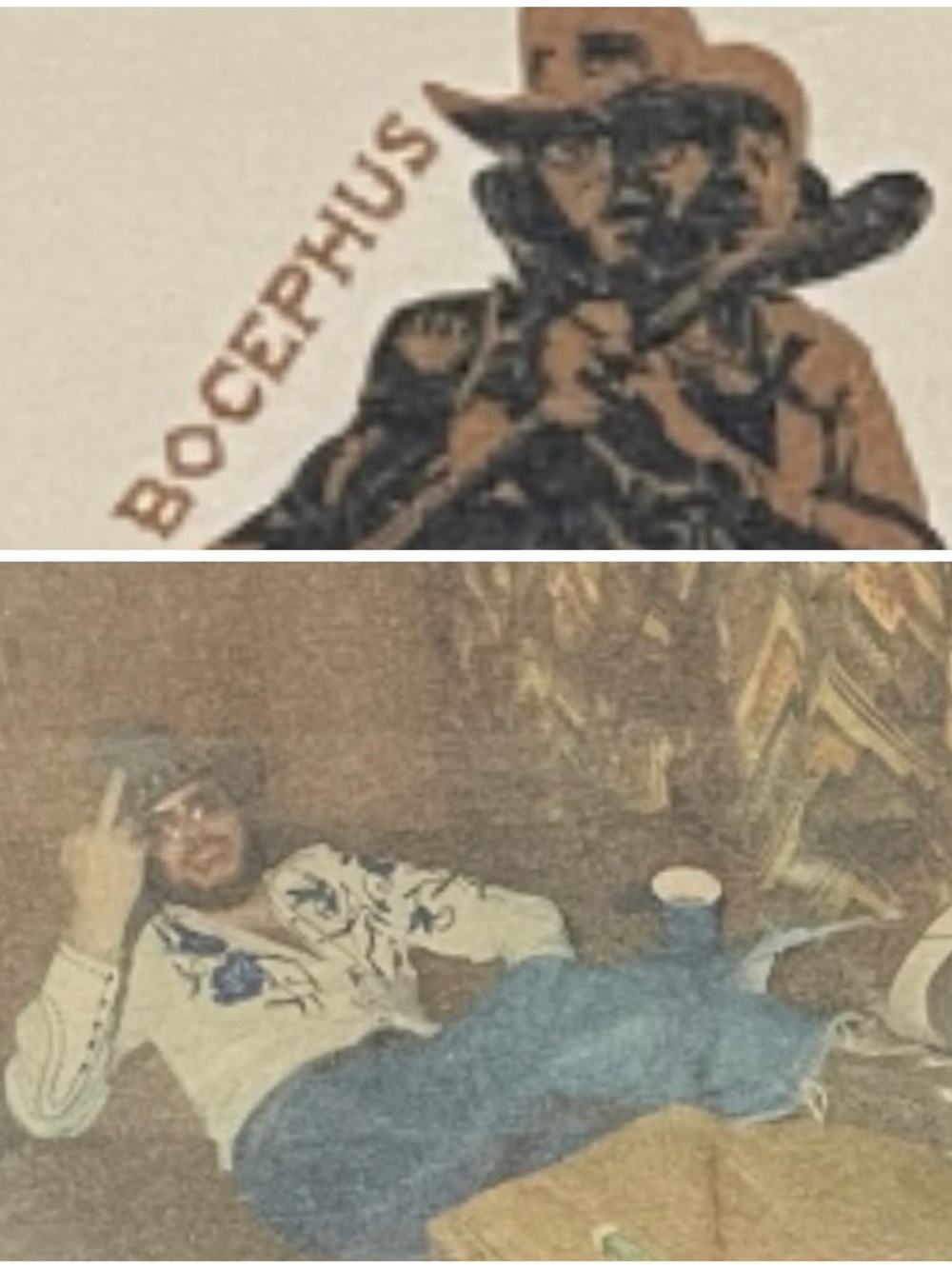 Hank Williams Jr Bocephus Dinosaur Crewneck Sweatshirt Western Country L